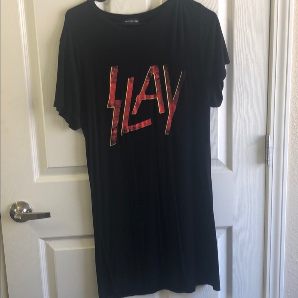 Black shirt dress